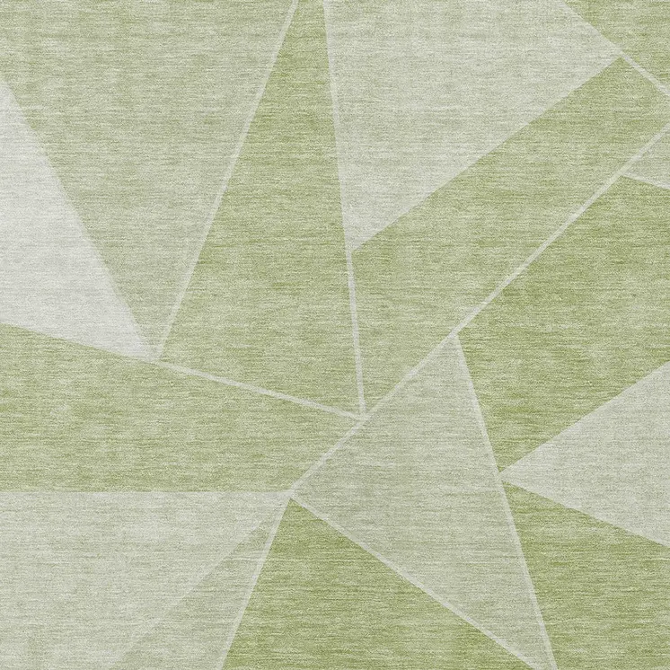 10' X 14' Artichoke Green Mint Green And Sage Geometric Washable Indoor Outdoor Area Rug