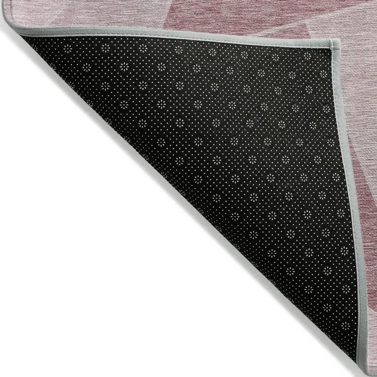 8' X 10' Blush Pink And Ivory Geometric Washable Indoor Outdoor Area Rug