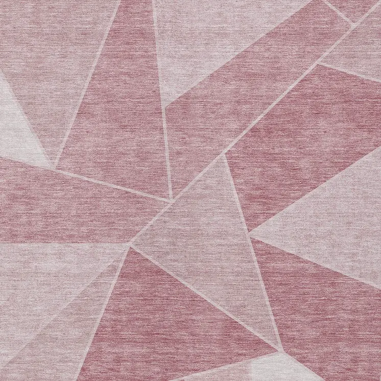 8' X 10' Blush Pink And Ivory Geometric Washable Indoor Outdoor Area Rug