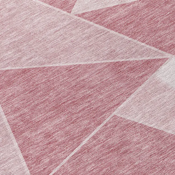 8' X 10' Blush Pink And Ivory Geometric Washable Indoor Outdoor Area Rug