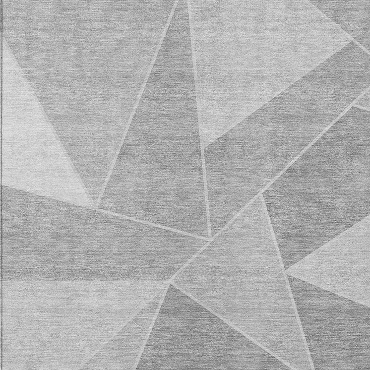 5' X 8' Gray Silver And Graphite Geometric Washable Indoor Outdoor Area Rug