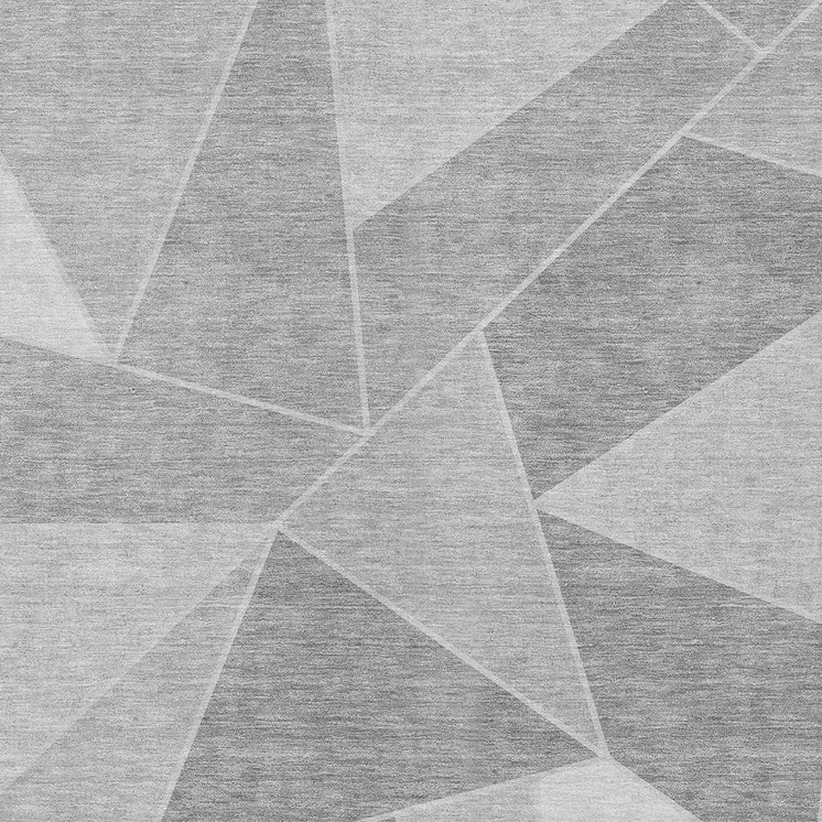 10' X 14' Gray Silver And Graphite Geometric Washable Indoor Outdoor Area Rug