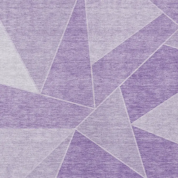 9' X 12' Lilac And Purple Geometric Washable Indoor Outdoor Area Rug