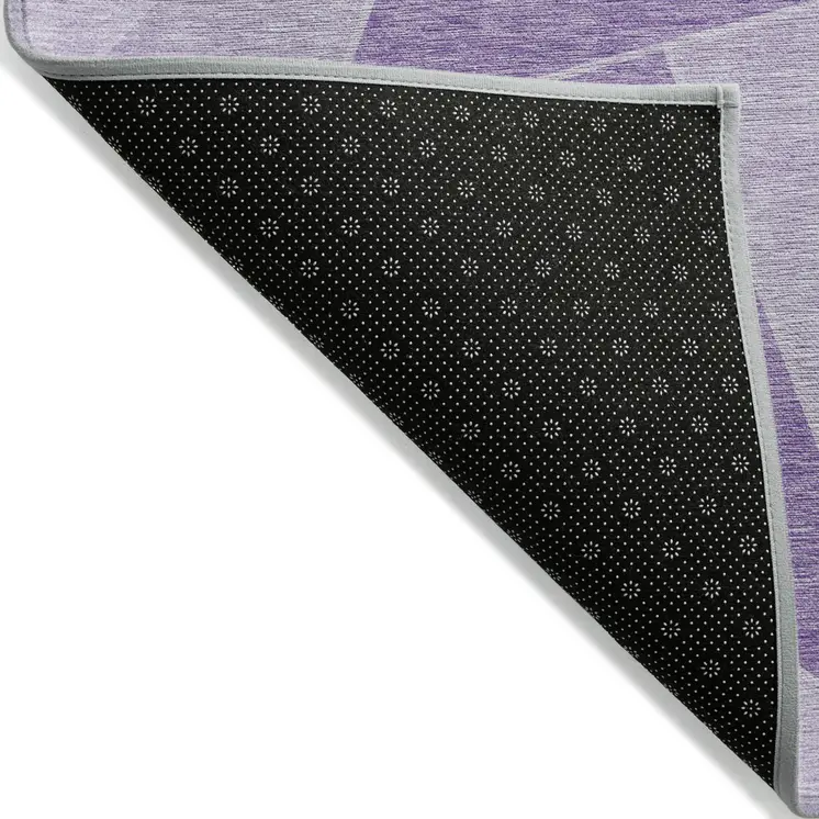 10' X 14' Lilac And Purple Geometric Washable Indoor Outdoor Area Rug