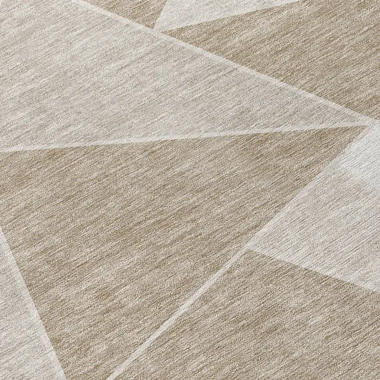 9' X 12' Taupe Brown And Beige Geometric Washable Indoor Outdoor Area Rug