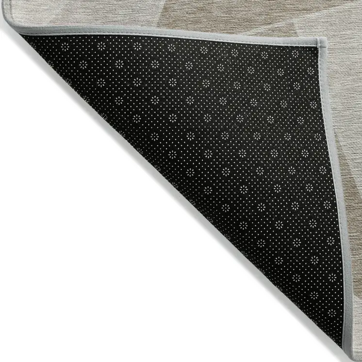 10' X 14' Taupe Brown And Beige Geometric Washable Indoor Outdoor Area Rug