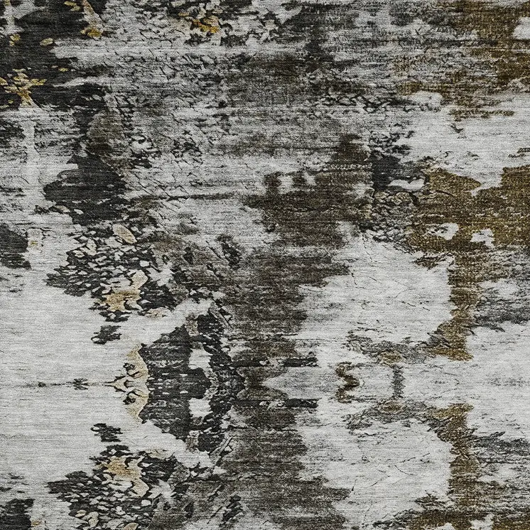 8' X 10' Taupe Brown And Gold Abstract Washable Indoor Outdoor Area Rug