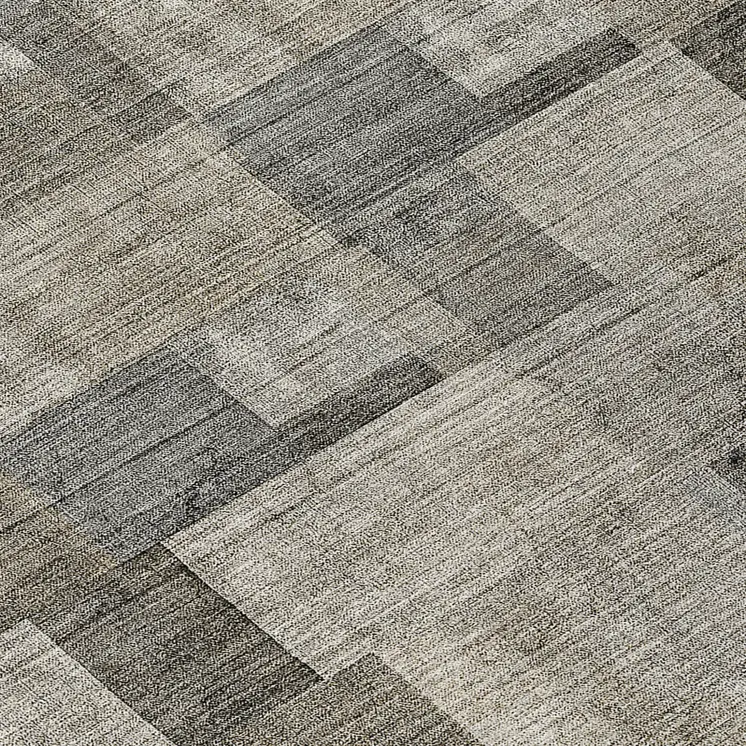 8' Taupe Beige And Gray Round Geometric Washable Indoor Outdoor Area Rug