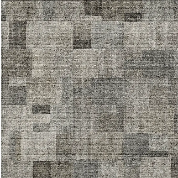10' X 14' Taupe Beige And Gray Geometric Washable Indoor Outdoor Area Rug
