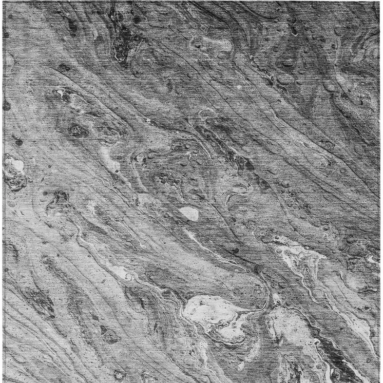 10' X 14' Gray Silver And Charcoal Abstract Washable Indoor Outdoor Area Rug