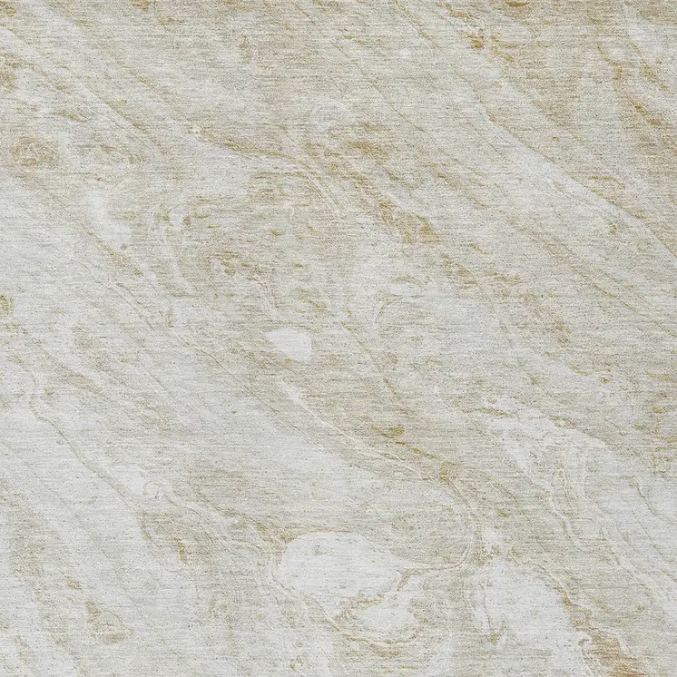 5' X 8' Ivory Beige And Tan Abstract Washable Indoor Outdoor Area Rug