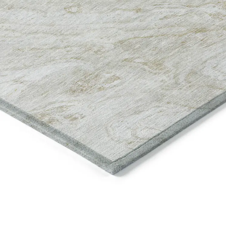 9' X 12' Ivory Beige And Tan Abstract Washable Indoor Outdoor Area Rug