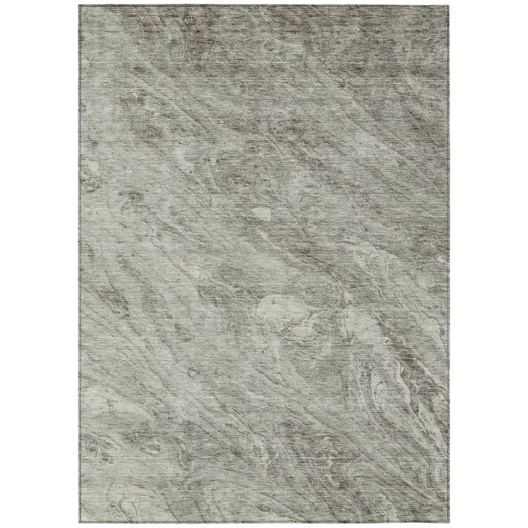 3' X 5' Taupe Beige And Tan Abstract Washable Indoor Outdoor Area Rug
