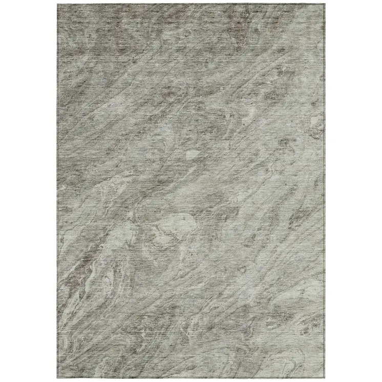 10' X 14' Taupe Beige And Tan Abstract Washable Indoor Outdoor Area Rug