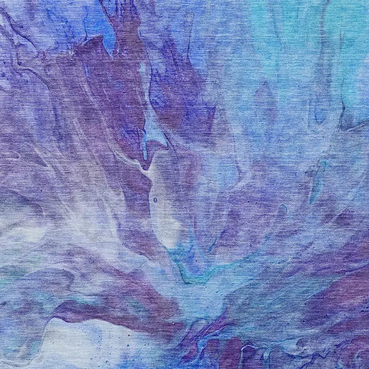 8' X 10' Purple And Navy Blue Abstract Washable Indoor Outdoor Area Rug