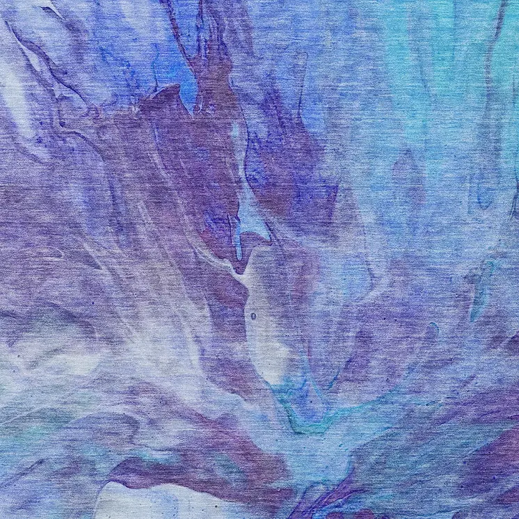 9' X 12' Purple And Navy Blue Abstract Washable Indoor Outdoor Area Rug