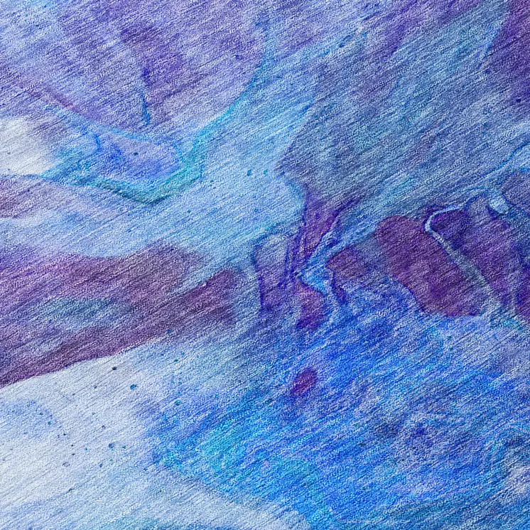 9' X 12' Purple And Navy Blue Abstract Washable Indoor Outdoor Area Rug