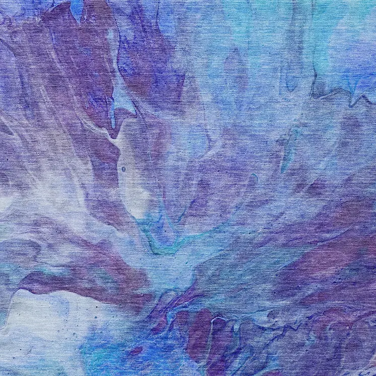 10' X 14' Purple And Navy Blue Abstract Washable Indoor Outdoor Area Rug