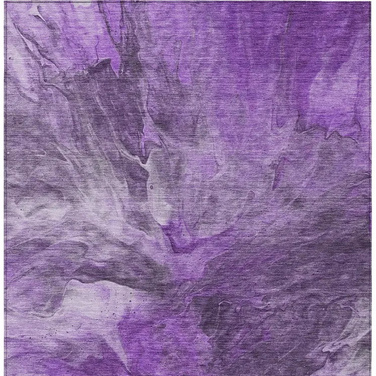 5' X 8' Purple Lilac And Eggplant Abstract Washable Indoor Outdoor Area Rug