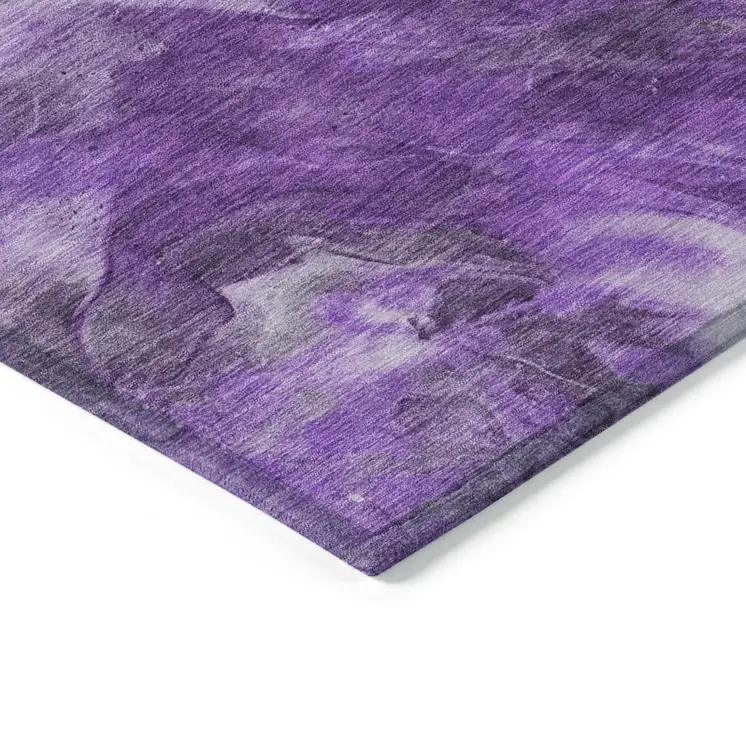 8' X 10' Purple Lilac And Eggplant Abstract Washable Indoor Outdoor Area Rug