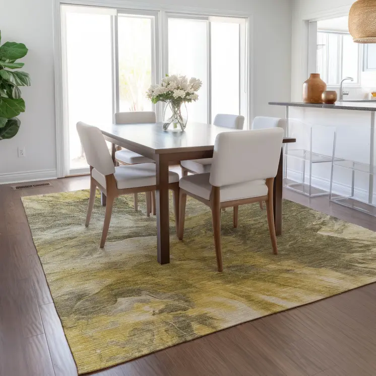 5' X 8' Taupe Beige And Ivory Abstract Washable Indoor Outdoor Area Rug