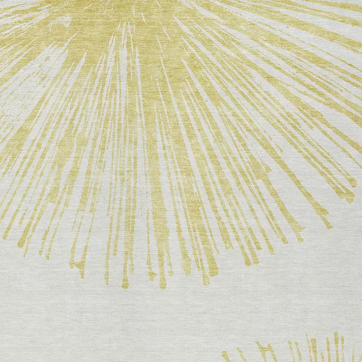 3' X 5' Beige And Ivory Abstract Washable Indoor Outdoor Area Rug