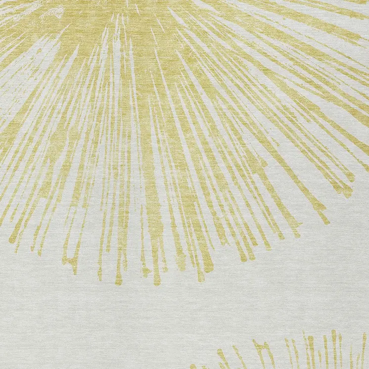 5' X 8' Beige And Ivory Abstract Washable Indoor Outdoor Area Rug
