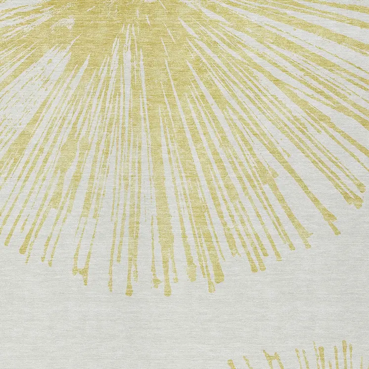 8' X 10' Beige And Ivory Abstract Washable Indoor Outdoor Area Rug