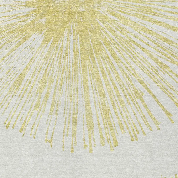 9' X 12' Beige And Ivory Abstract Washable Indoor Outdoor Area Rug