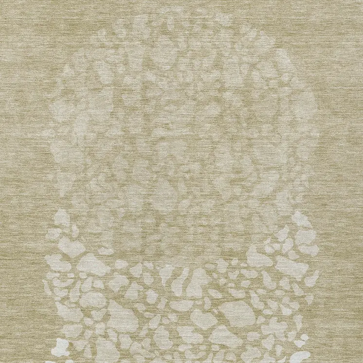 3' X 5' Beige Tan And Taupe Abstract Washable Indoor Outdoor Area Rug
