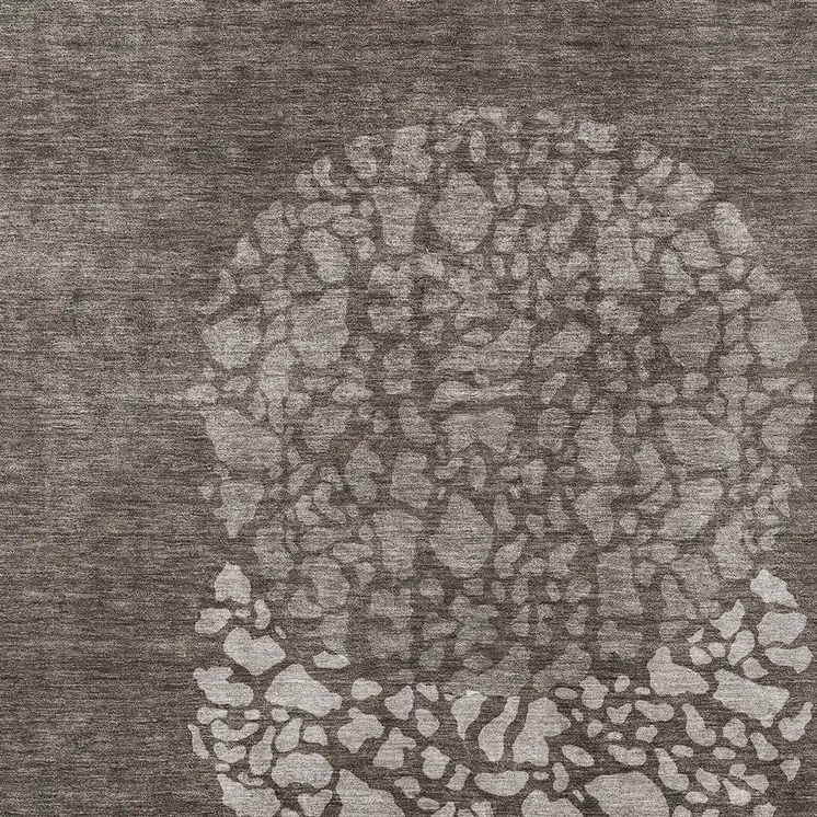 3' X 5' Taupe Brown And Ivory Abstract Washable Indoor Outdoor Area Rug