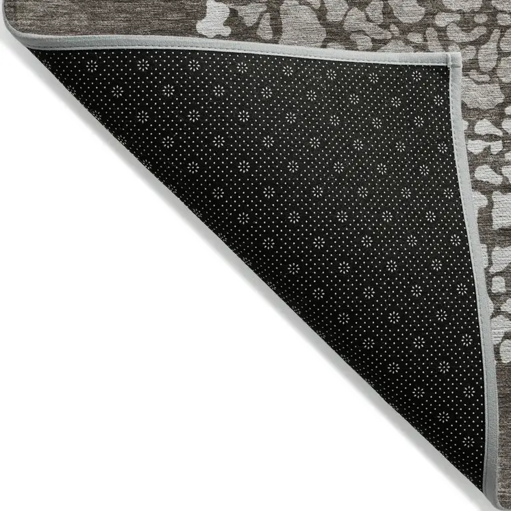 10' X 14' Taupe Brown And Ivory Abstract Washable Indoor Outdoor Area Rug