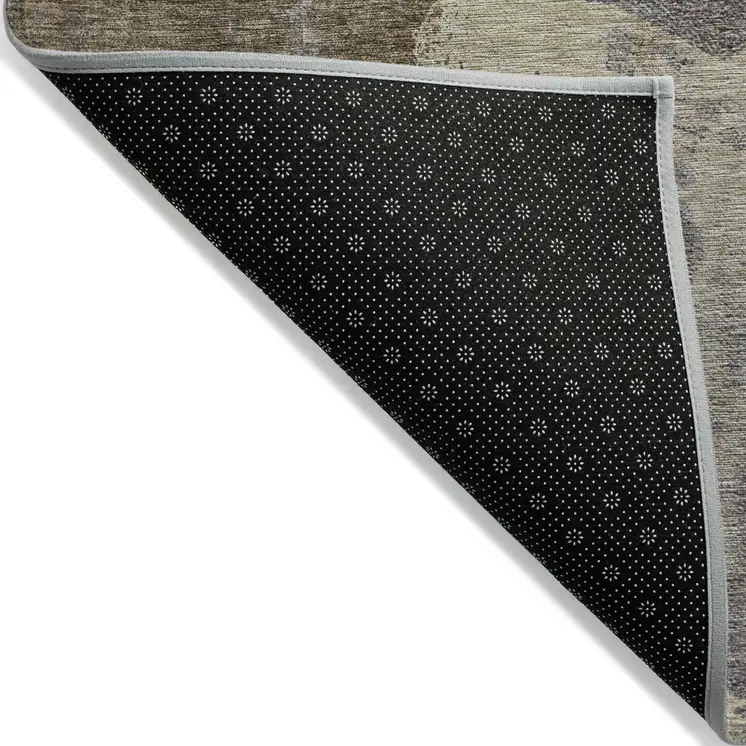 5' X 8' Brown Tan And Beige Abstract Washable Indoor Outdoor Area Rug