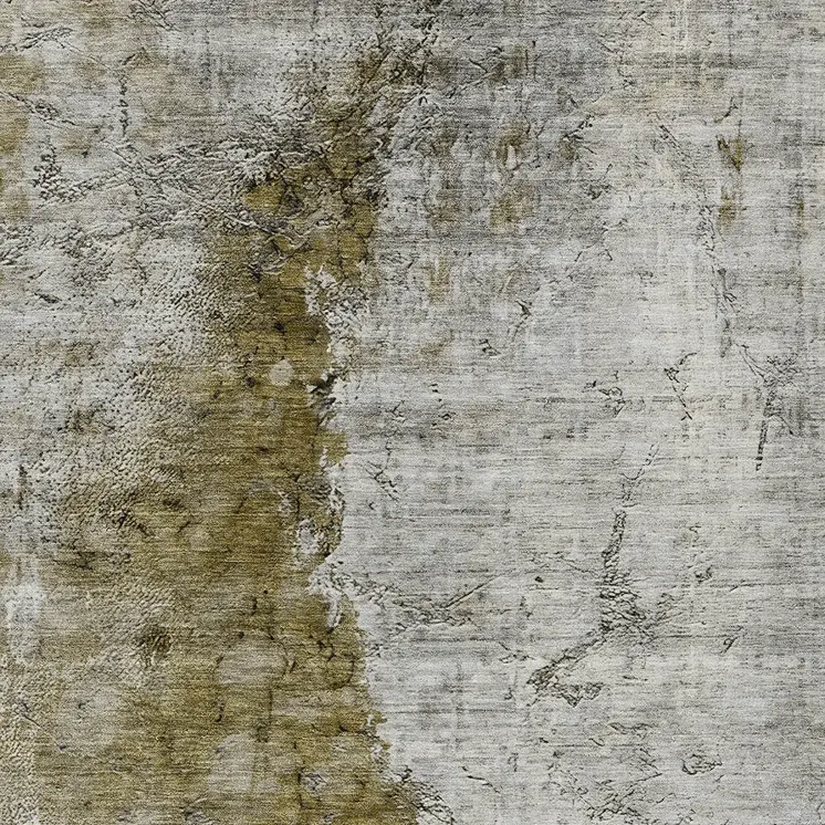 5' X 8' Brown Gray And Silver Abstract Washable Indoor Outdoor Area Rug