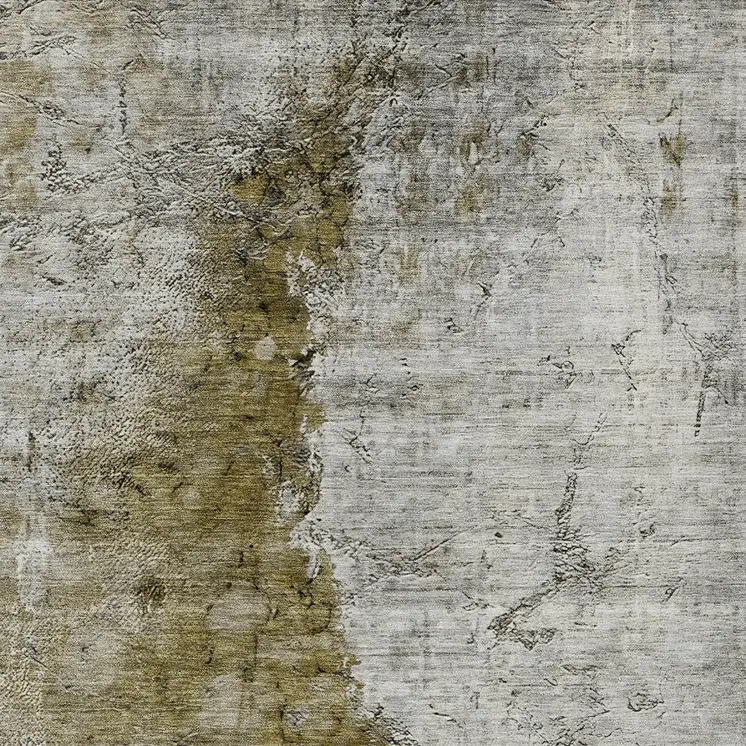9' X 12' Brown Gray And Silver Abstract Washable Indoor Outdoor Area Rug