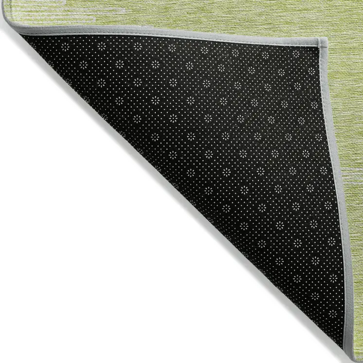 3' X 5' Artichoke Green And Ivory Abstract Washable Indoor Outdoor Area Rug