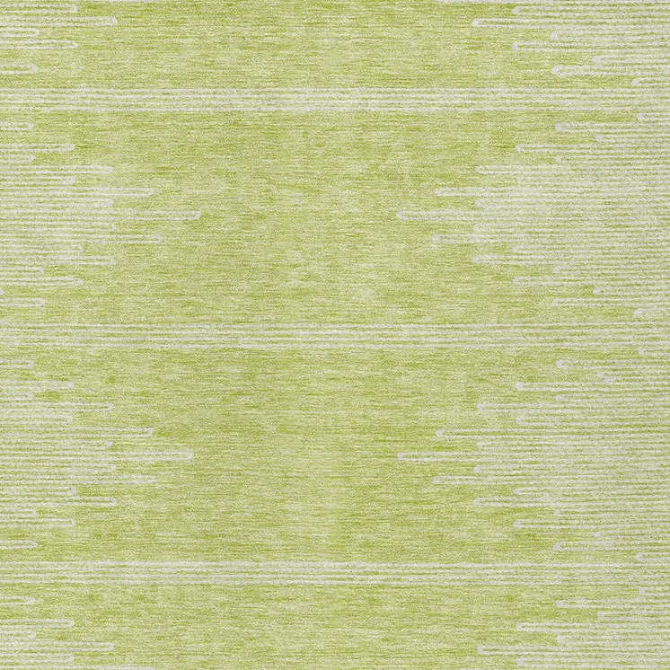 9' X 12' Artichoke Green And Ivory Abstract Washable Indoor Outdoor Area Rug