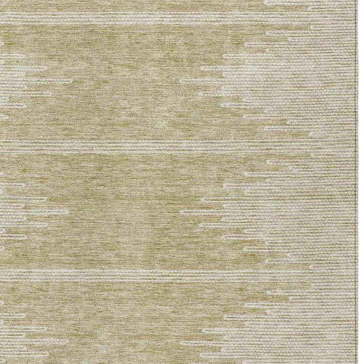 5' X 8' Beige And Ivory Abstract Washable Indoor Outdoor Area Rug