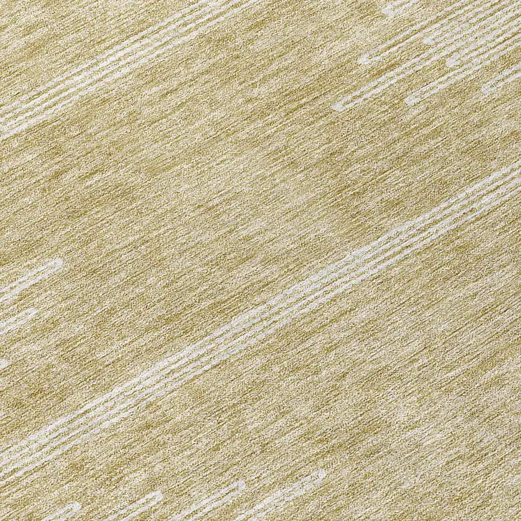 8' Beige And Ivory Round Abstract Washable Indoor Outdoor Area Rug