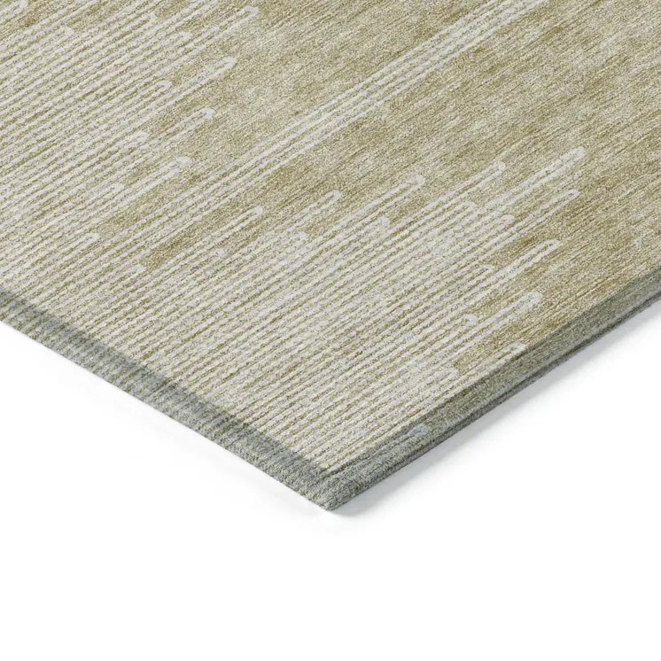 10' X 14' Beige And Ivory Abstract Washable Indoor Outdoor Area Rug
