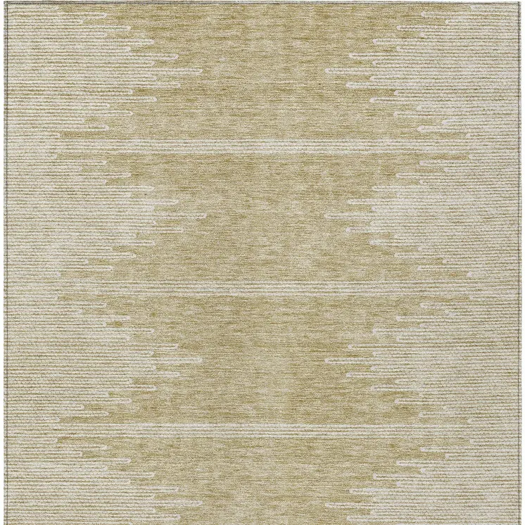 10' X 14' Beige And Ivory Abstract Washable Indoor Outdoor Area Rug