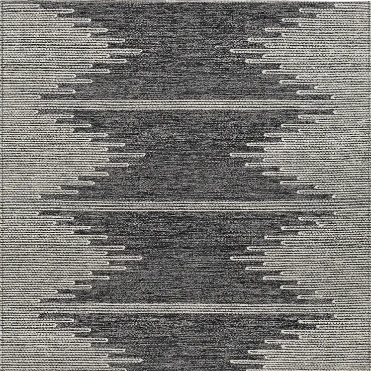 8' X 10' Charcoal And Ivory Abstract Washable Indoor Outdoor Area Rug