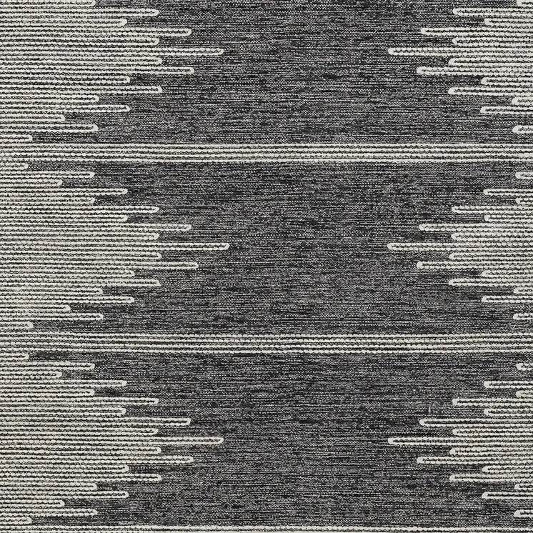 8' X 10' Charcoal And Ivory Abstract Washable Indoor Outdoor Area Rug