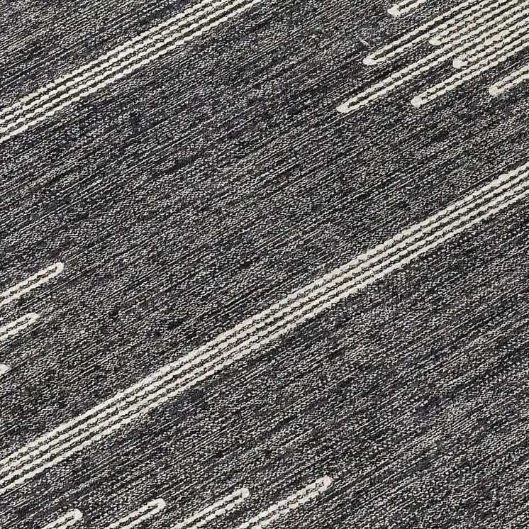 8' X 10' Charcoal And Ivory Abstract Washable Indoor Outdoor Area Rug