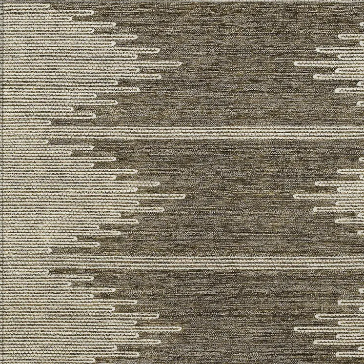 3' X 5' Coffee And Ivory Abstract Washable Indoor Outdoor Area Rug