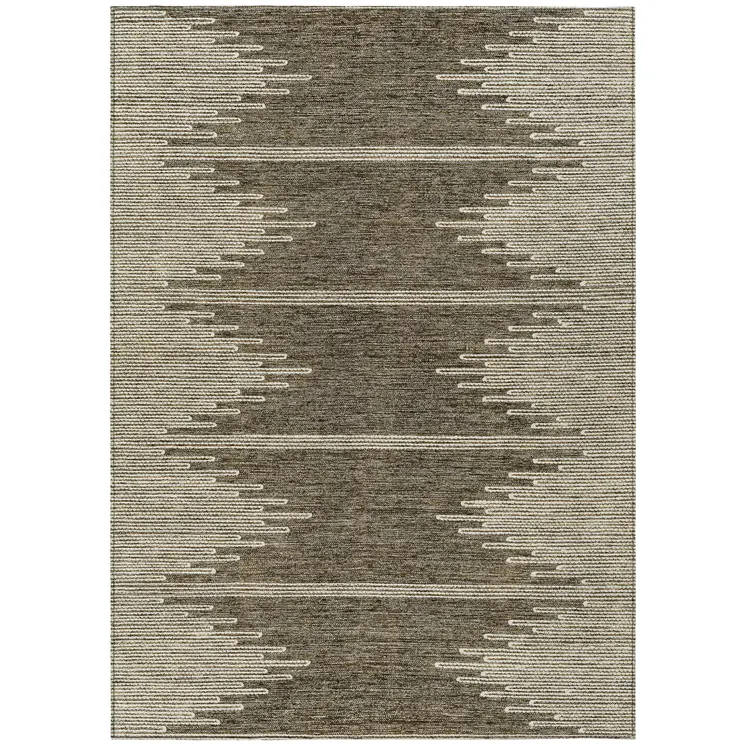 5' X 8' Coffee And Ivory Abstract Washable Indoor Outdoor Area Rug