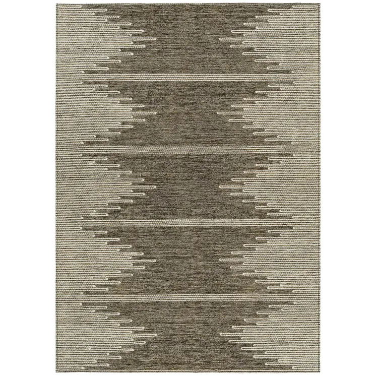 10' X 14' Coffee And Ivory Abstract Washable Indoor Outdoor Area Rug