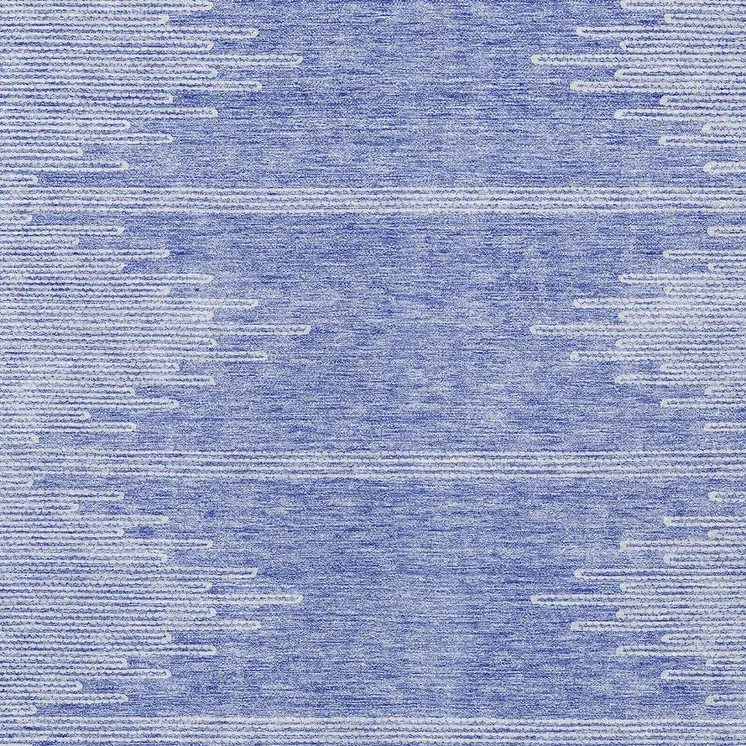 8' X 10' Denim Blue And Ivory Abstract Washable Indoor Outdoor Area Rug