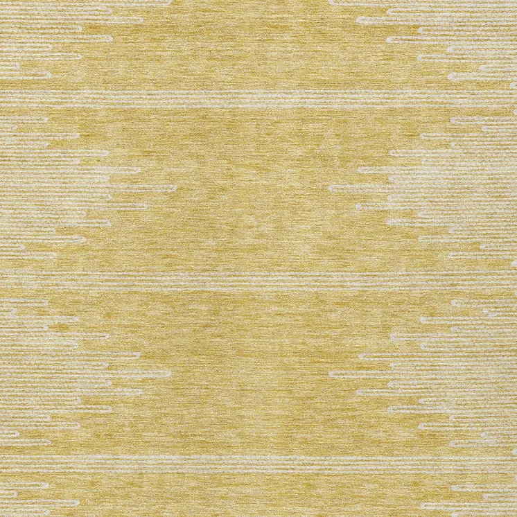 8' X 10' Gold And Ivory Abstract Washable Indoor Outdoor Area Rug