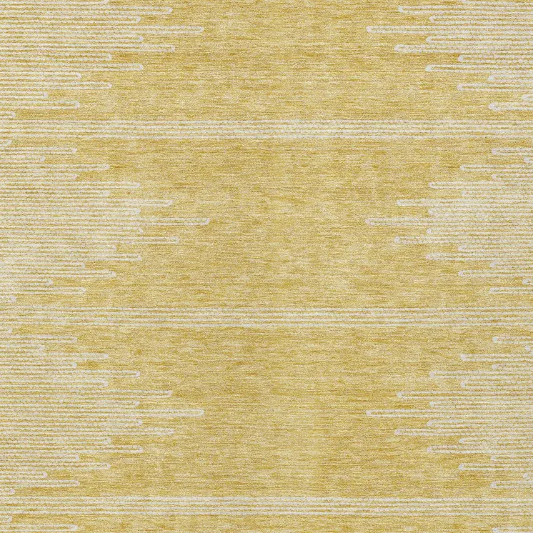 10' X 14' Gold And Ivory Abstract Washable Indoor Outdoor Area Rug